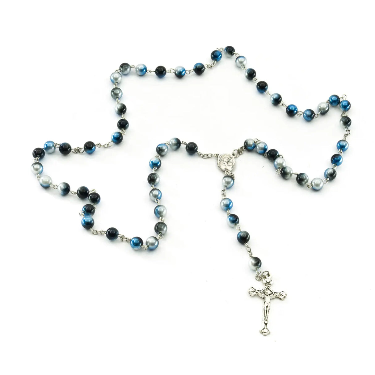 Rosario en madera azul - 46 cm