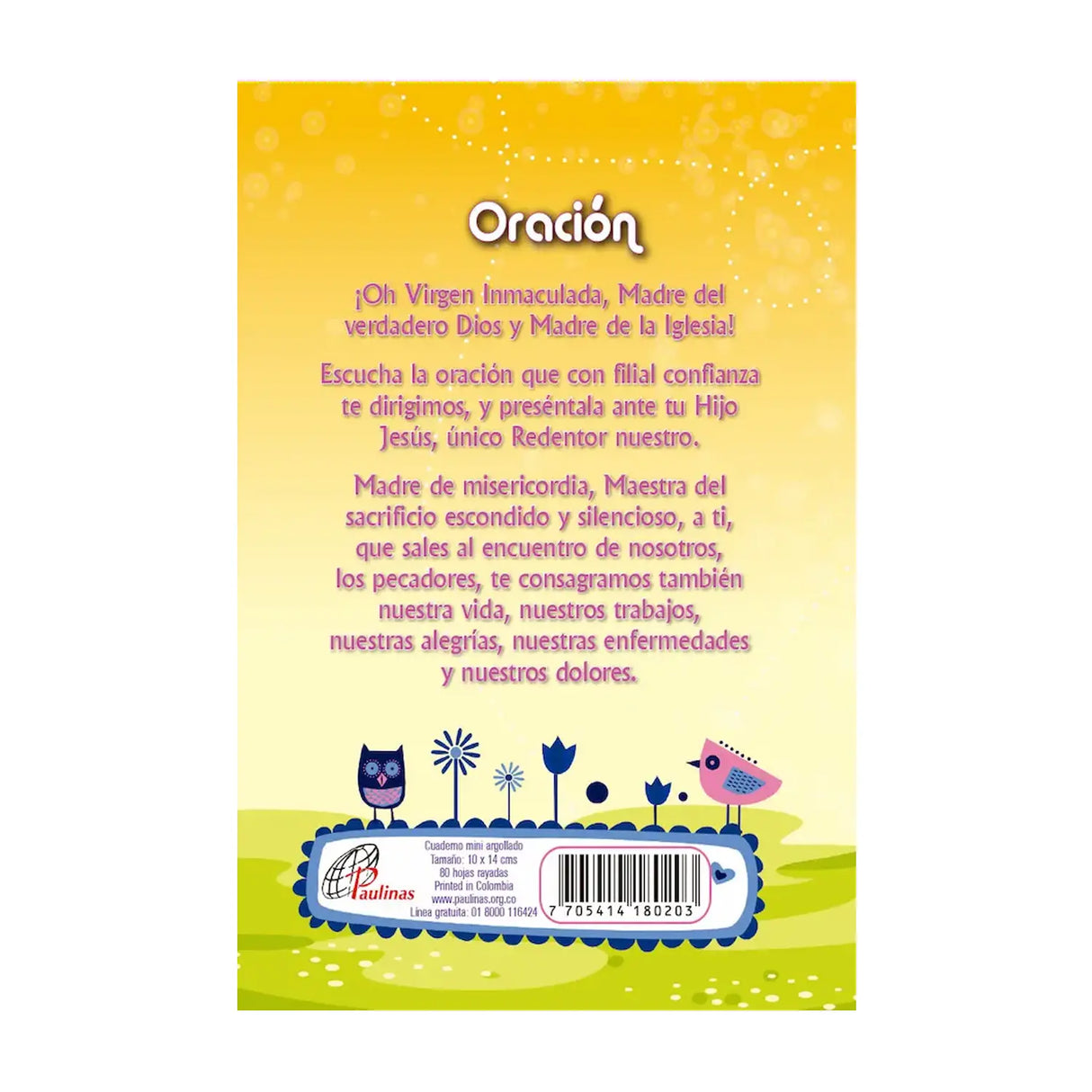 Minicuaderno argollado - Virgen de Guadalupe - Infantil