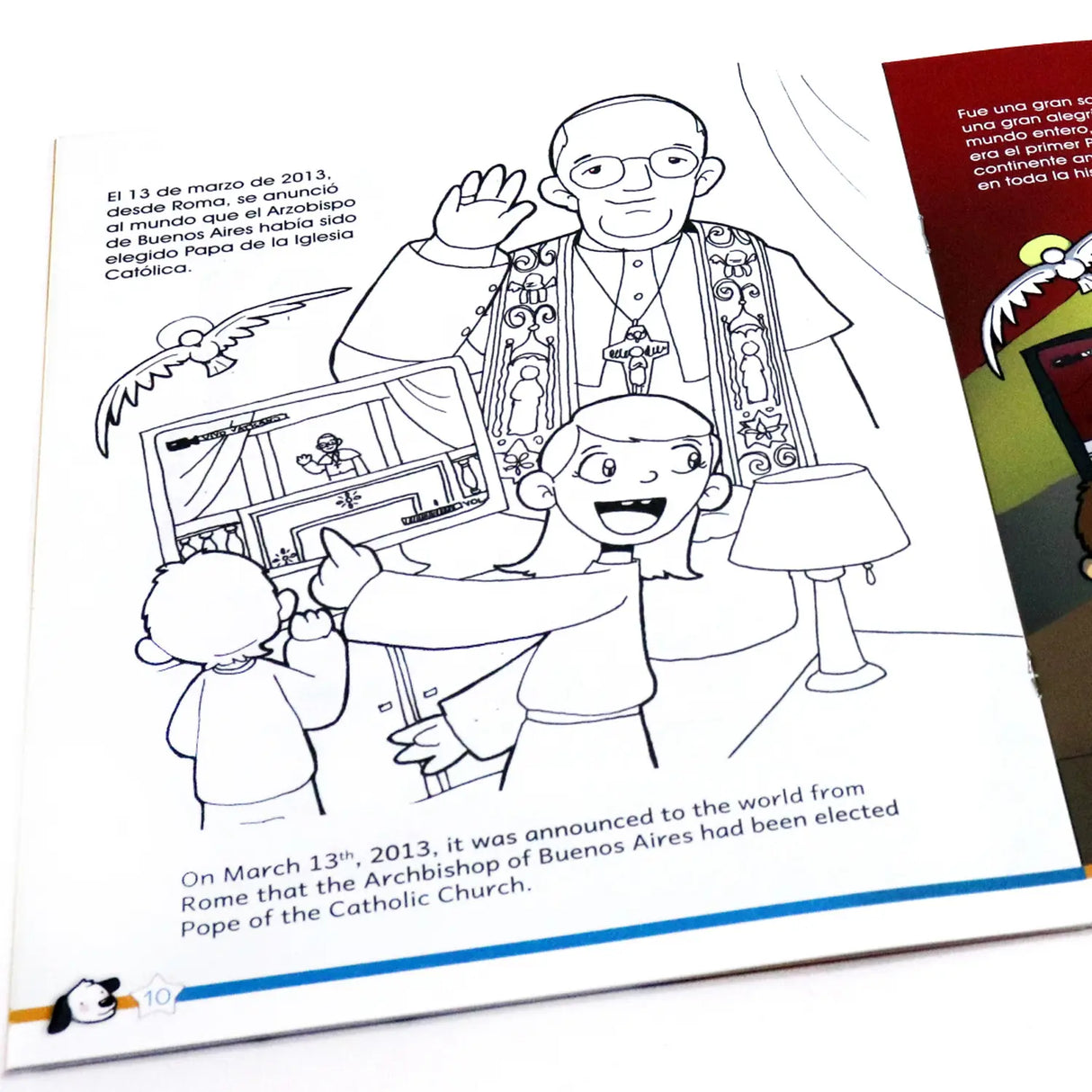 Pope Francis reads and colors - Bilingual