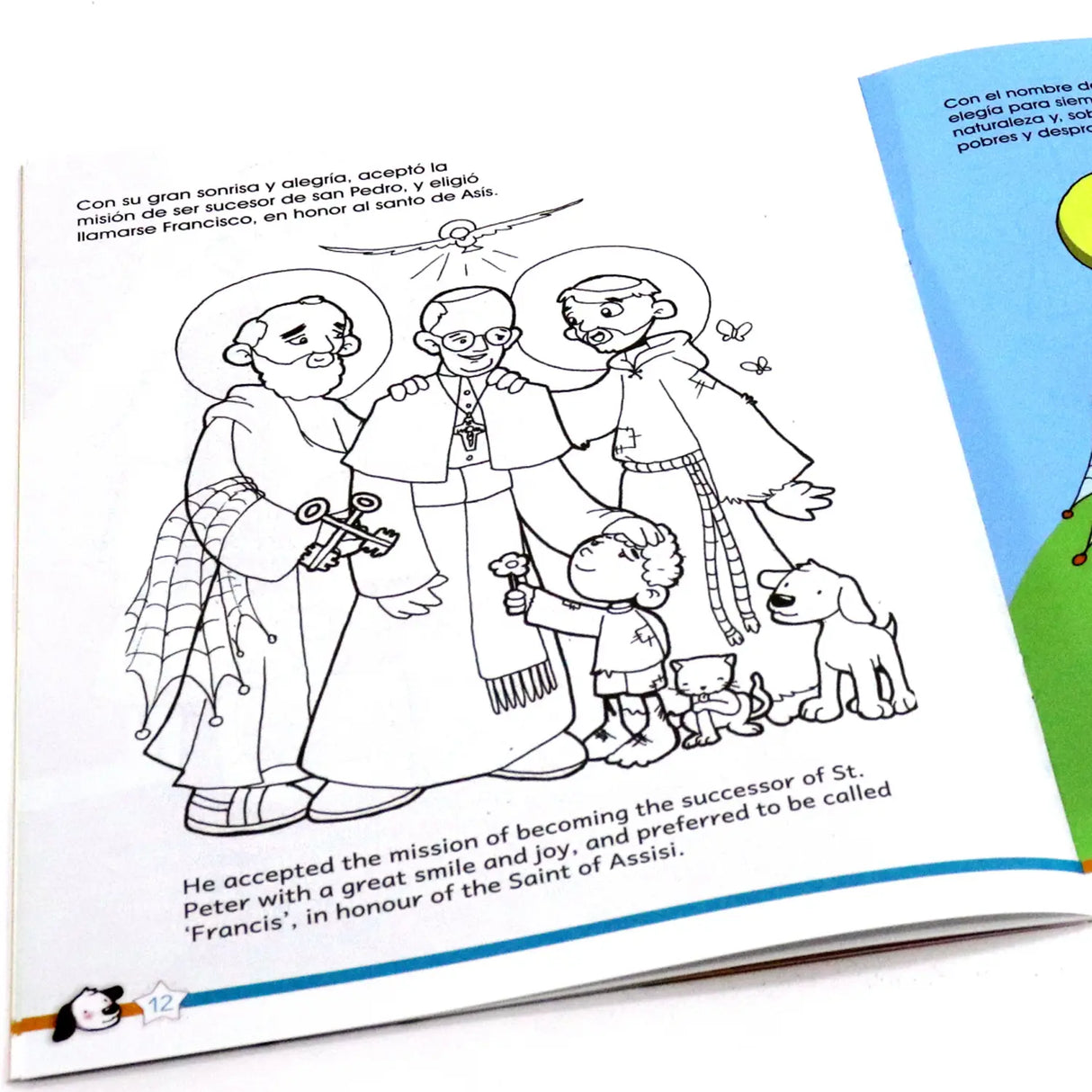Pope Francis reads and colors - Bilingual