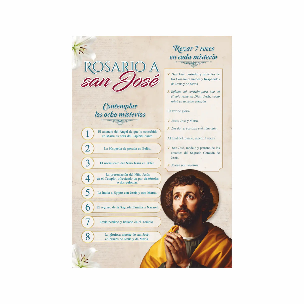 Calendario católico de pared - San José 2026