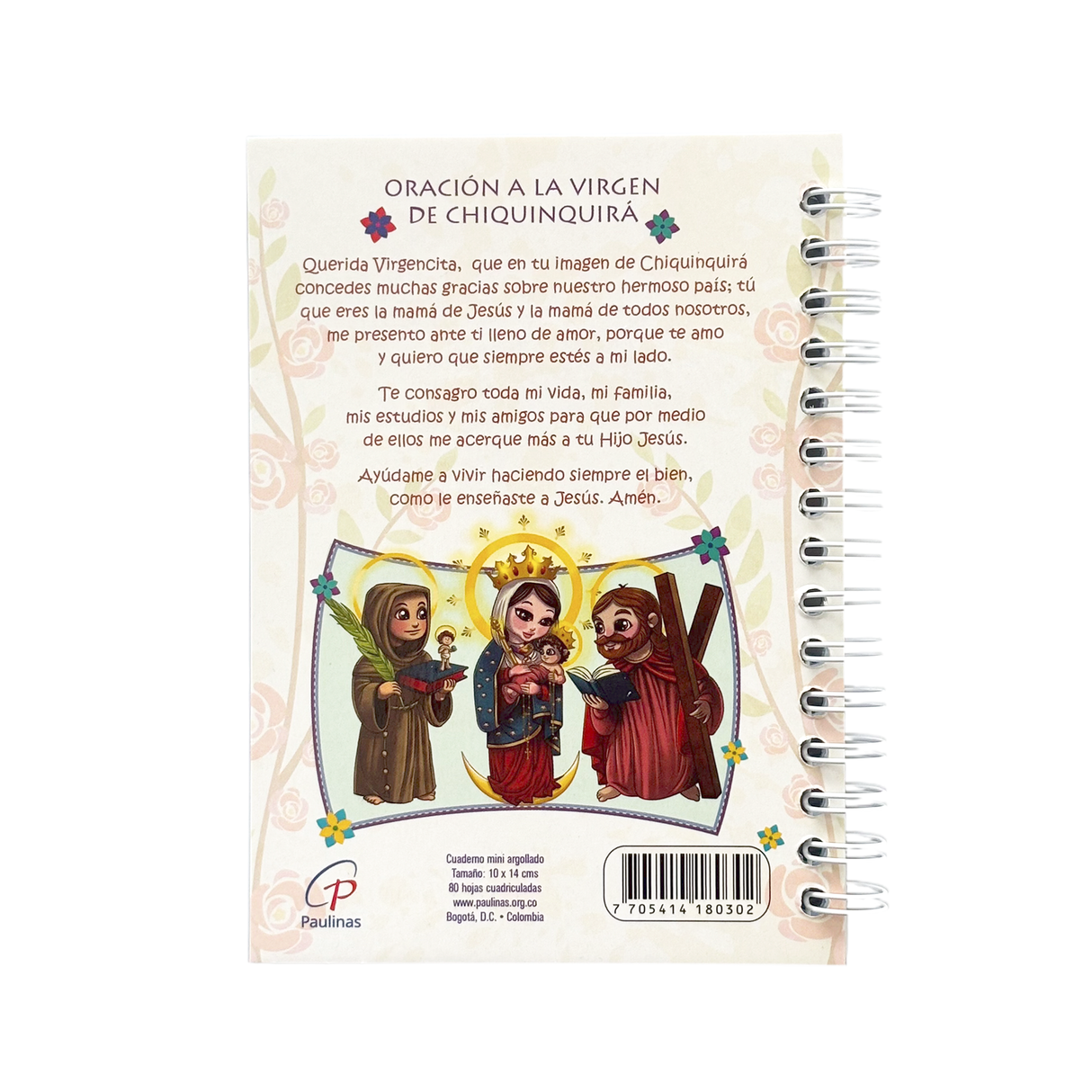 Minicuaderno argollado - Virgen de Chiquinquirá
