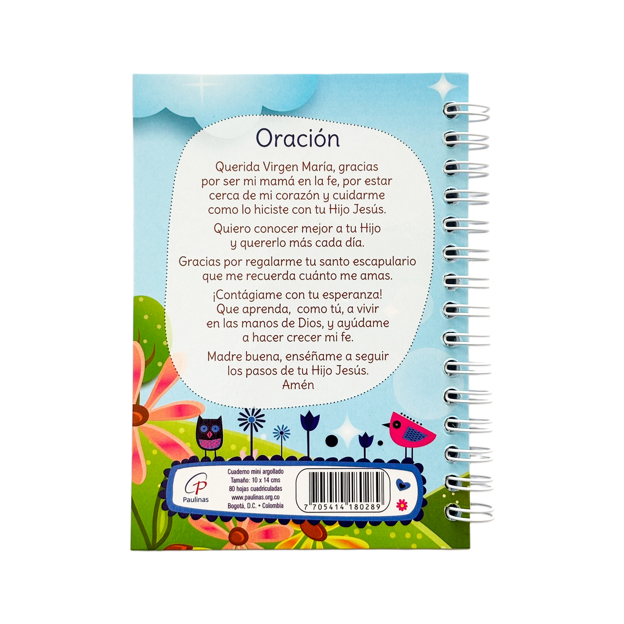 Minicuaderno argollado - Virgen del Carmen