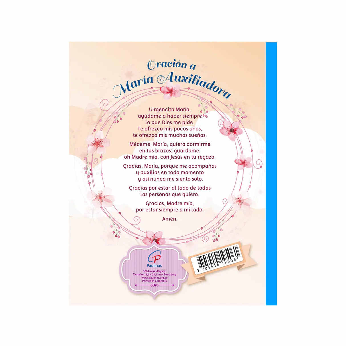 Children's notebook with sewn lines - Mary Help of Christians