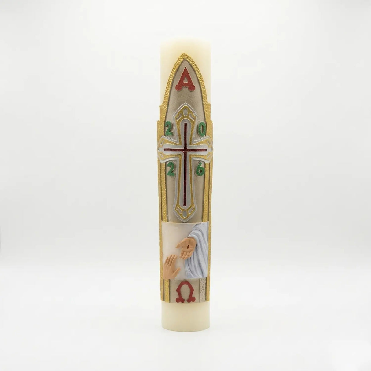 Cirio Pascual Mano Jesús 9 x 50 cm