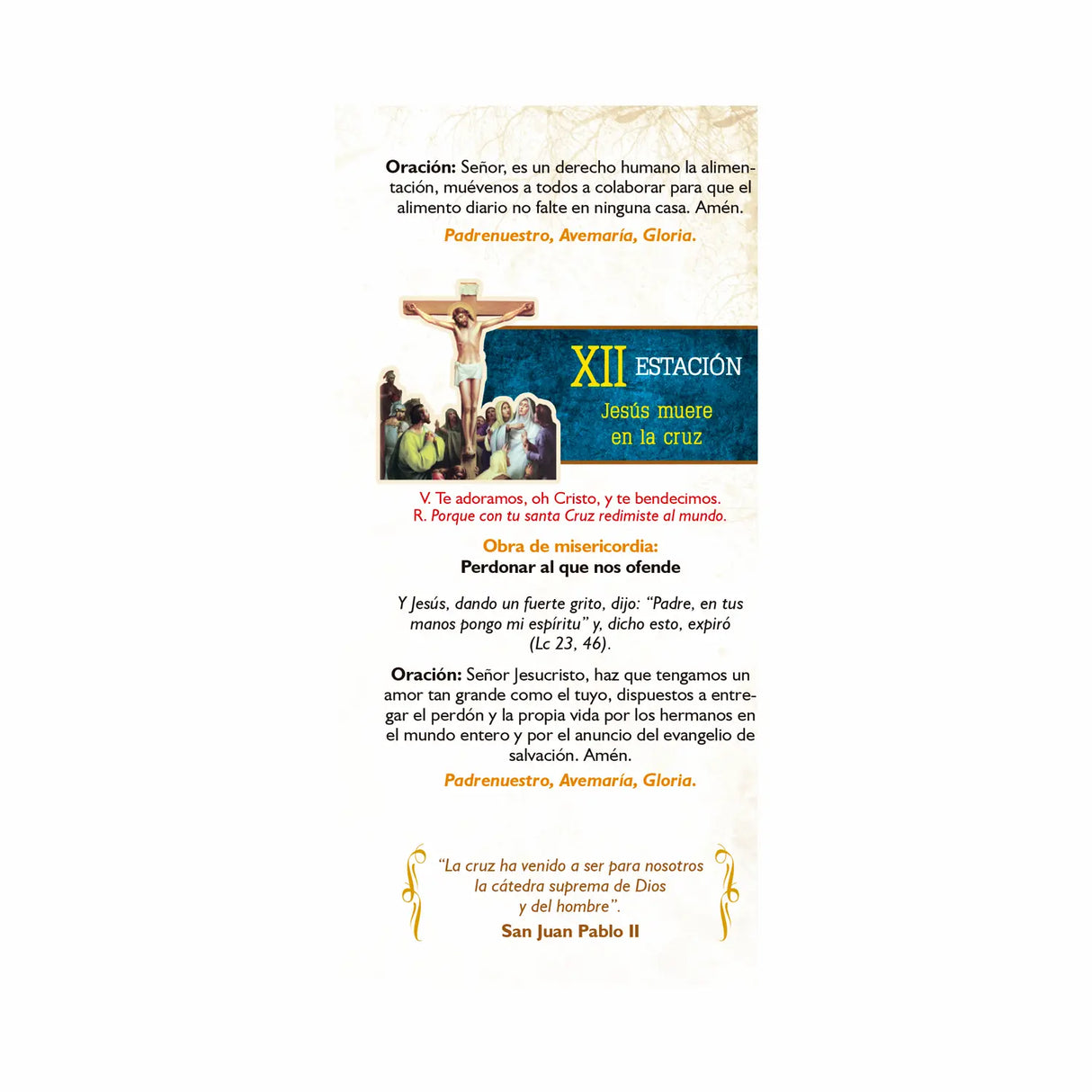 Plegable El santo Vía Crucis