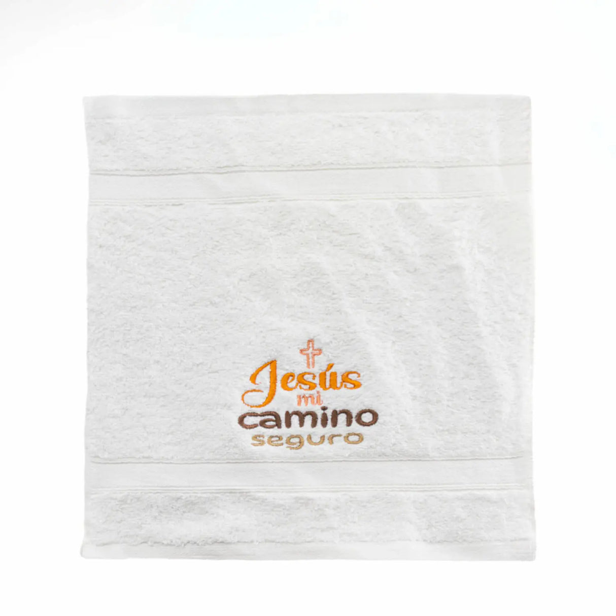 Toalla con mensaje en caja - Jesús mi camino seguro