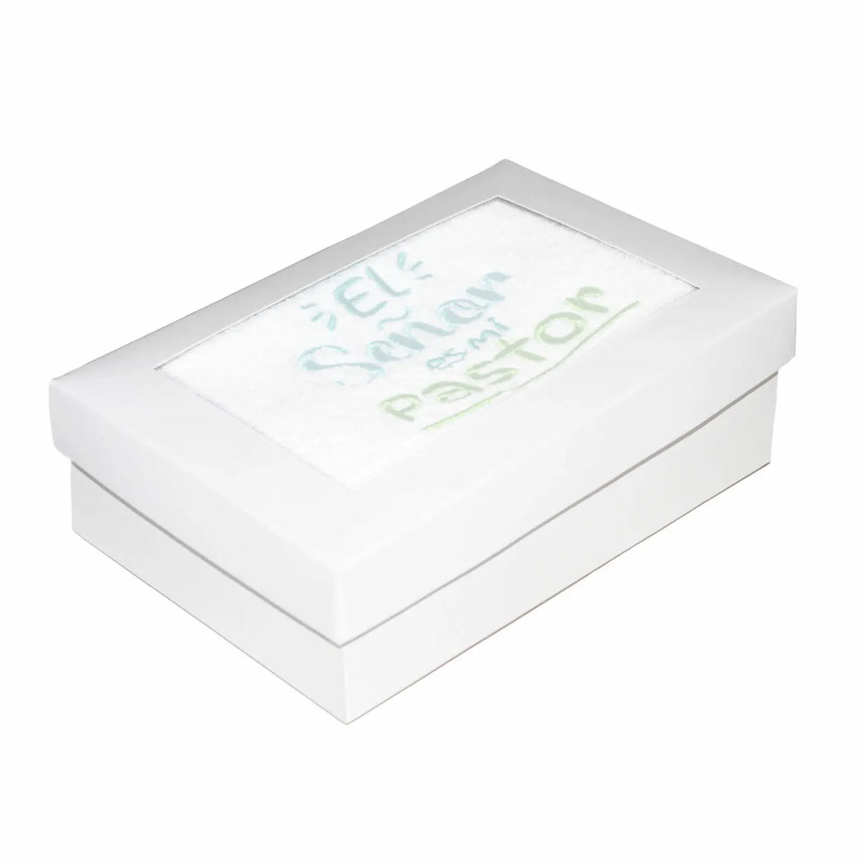 Toalla con mensaje en caja - Mientras oras Dios obra