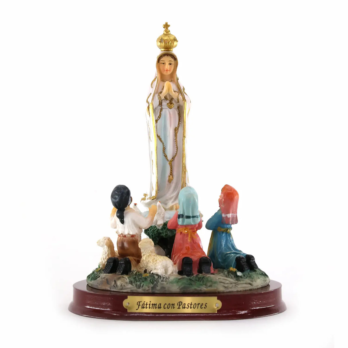 Virgen de Fátima con Pastores - 17 cm