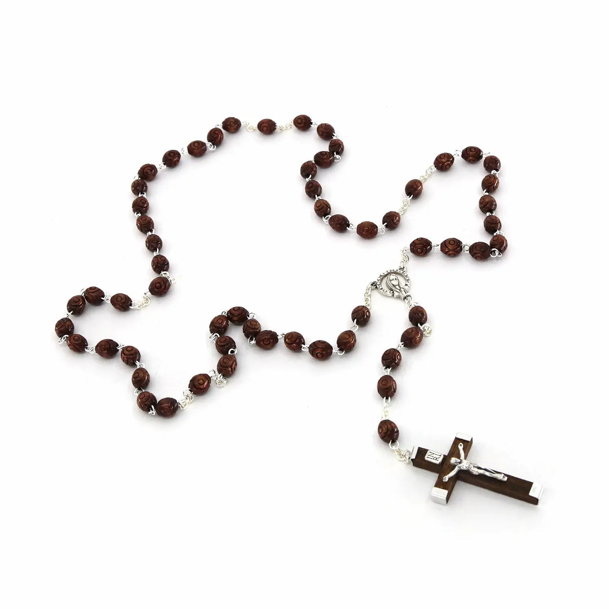 Rosario en madera labrado - 57 cm