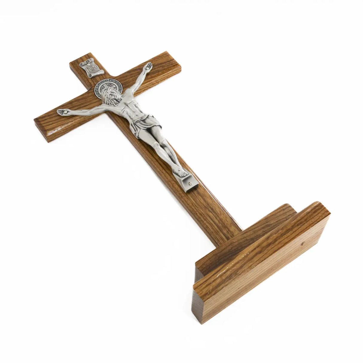 Cruz en Madera de olivo con base - 34 cm