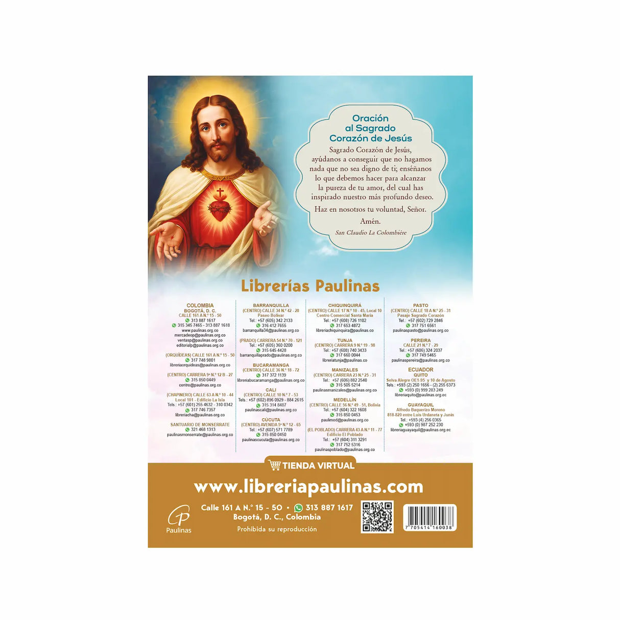 Calendario católico de pared - Sagrado Corazón de Jesús 2026