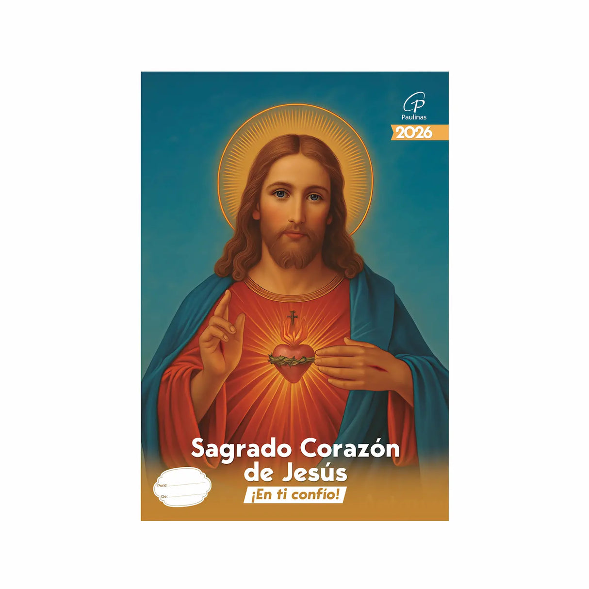 Calendario católico de pared - Sagrado Corazón de Jesús 2026