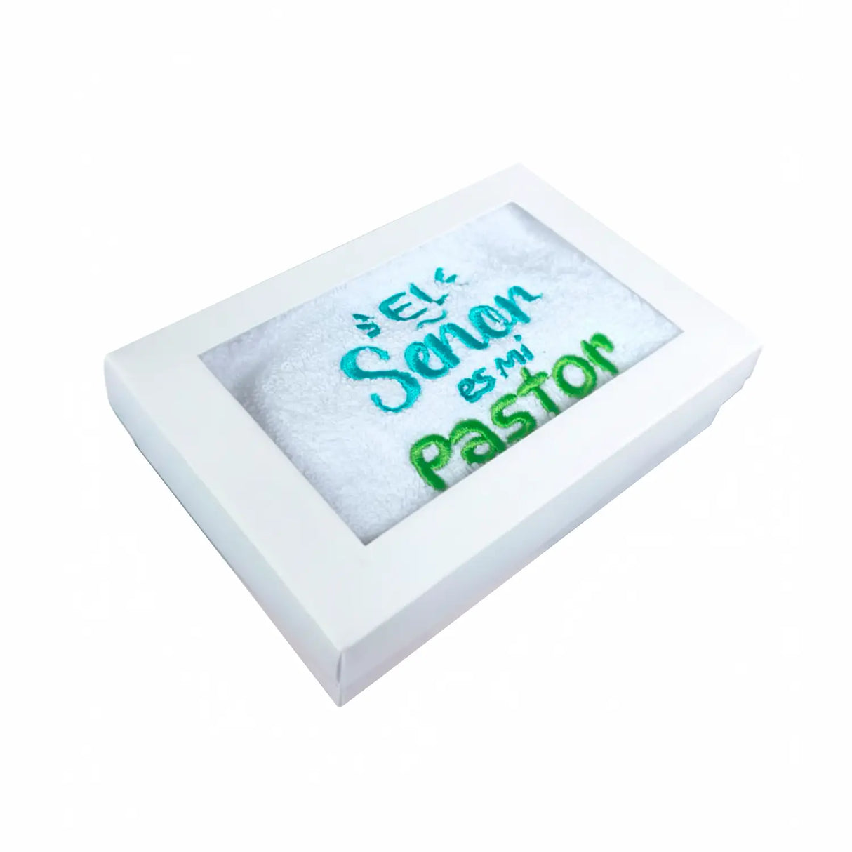 Toalla con mensaje en caja - El Señor es mi Pastor