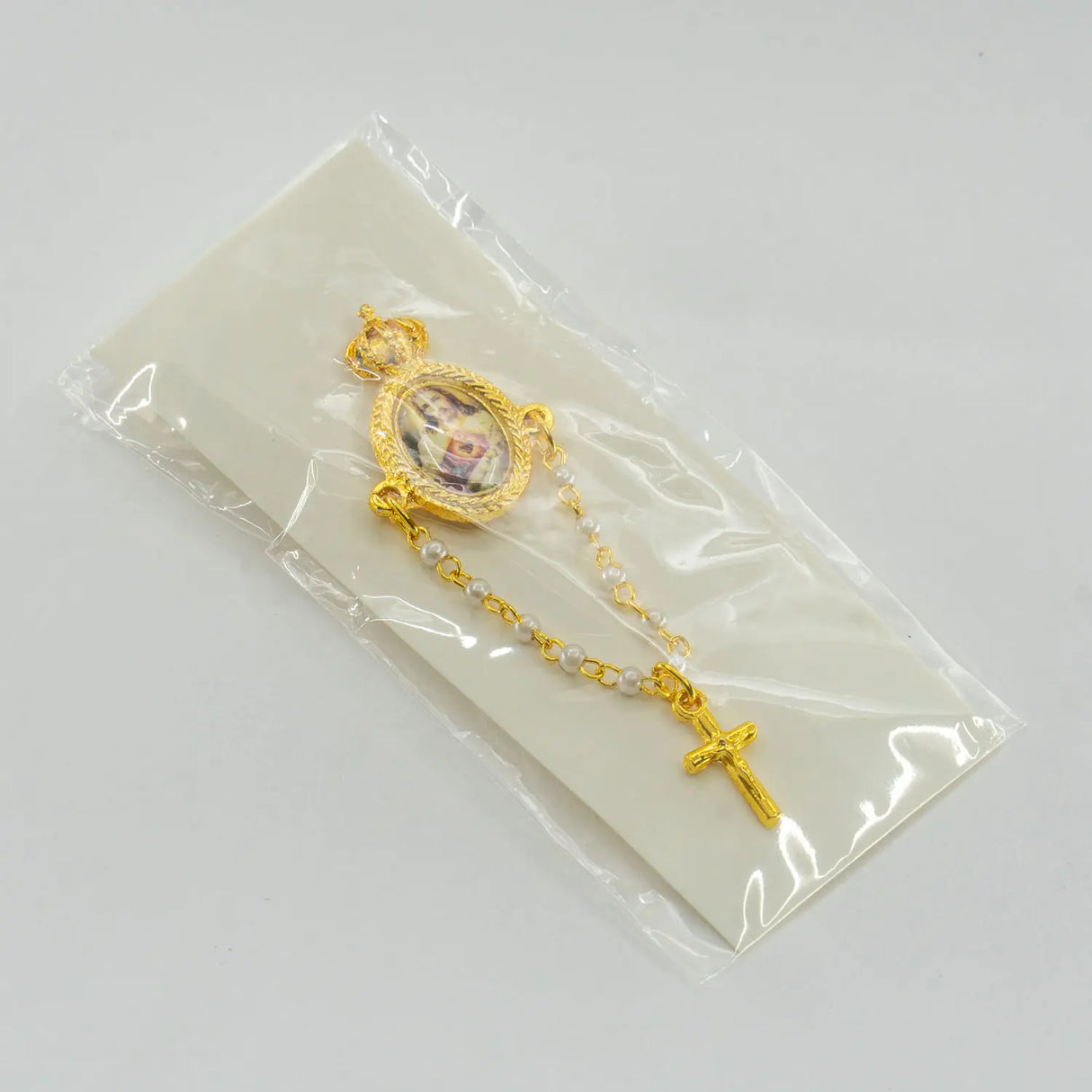 Saint Michael pearl brooch