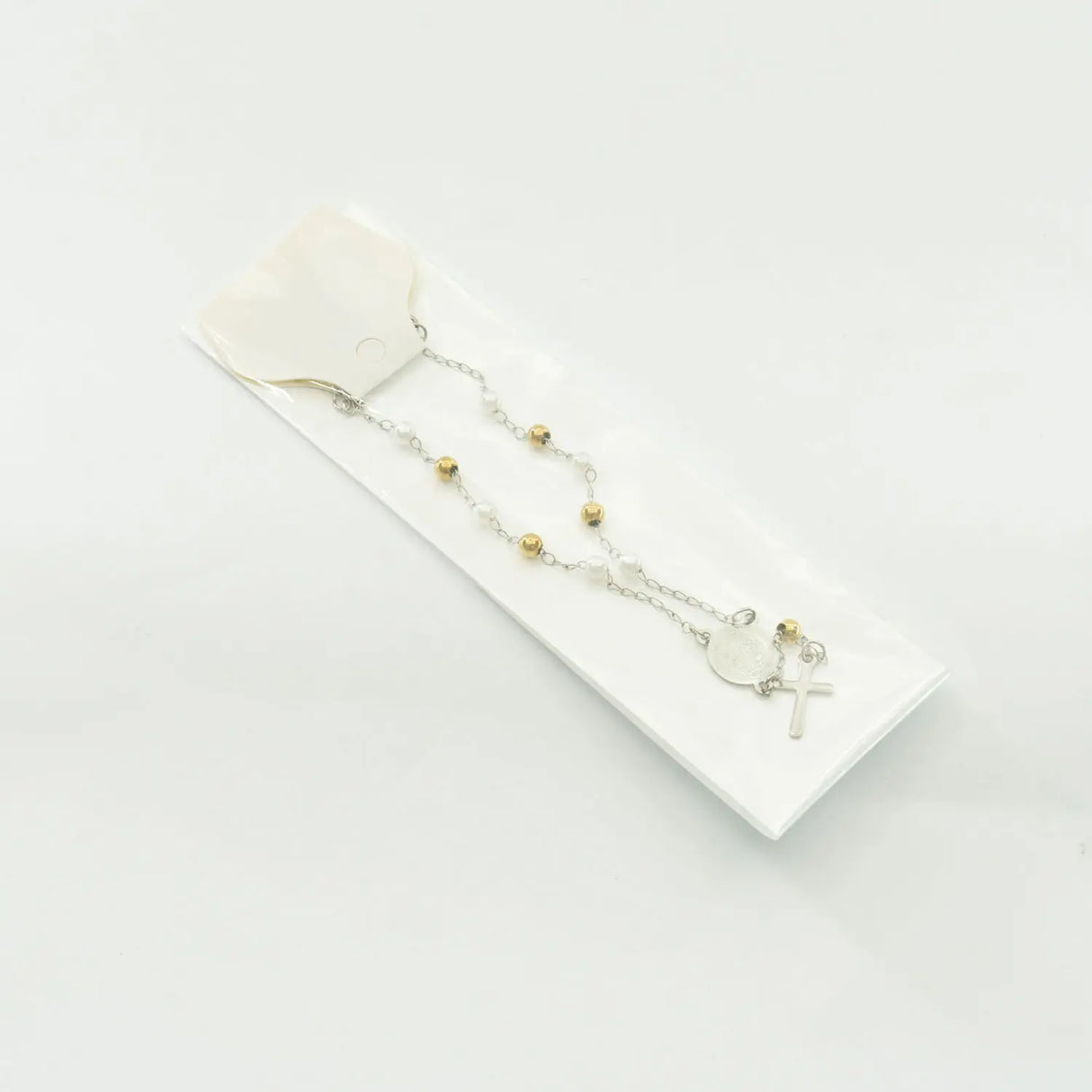 Denario en perla y acero