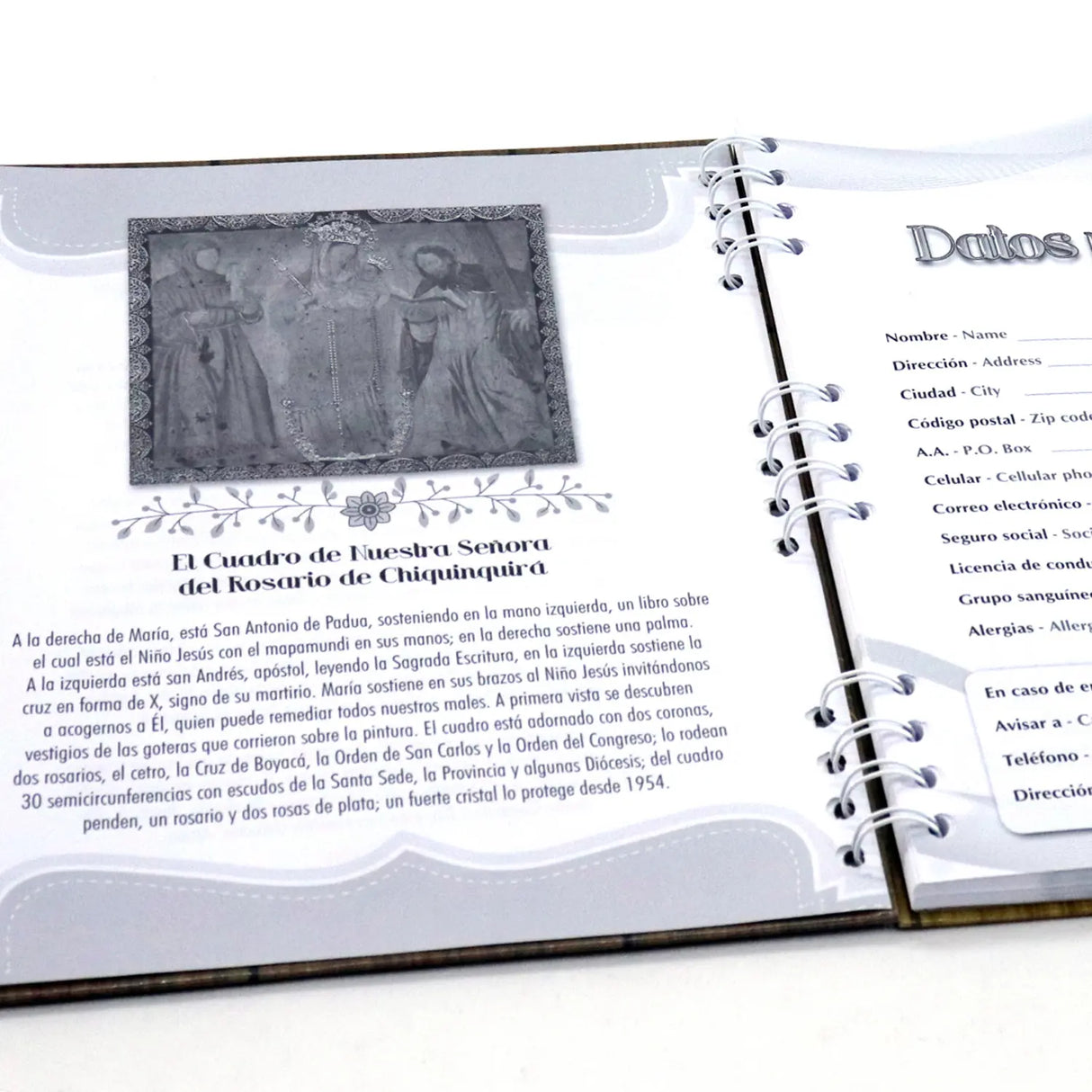 Cuaderno argollado - Virgen de Chiquinquirá