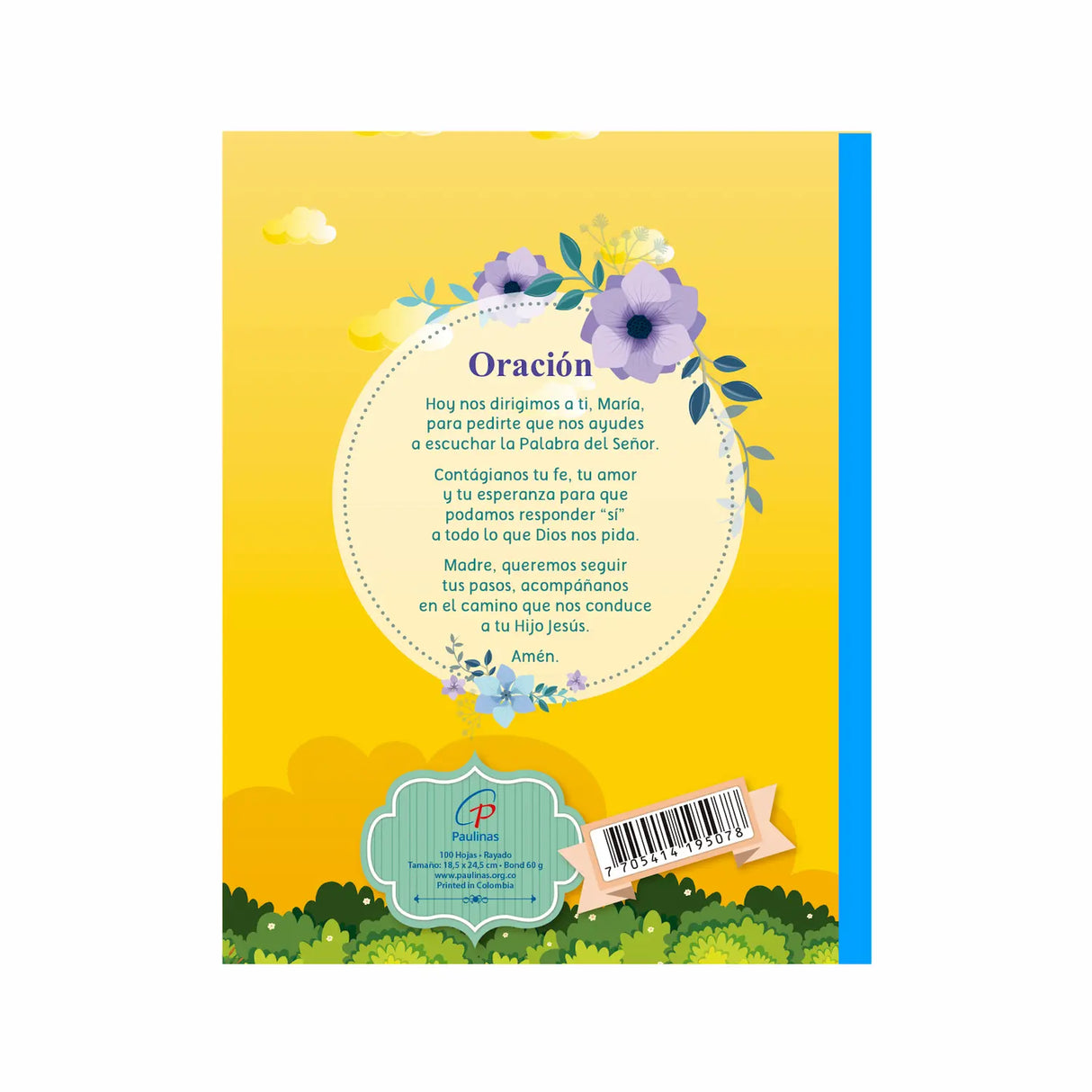 Cuaderno infantil cosido rayado - Virgen de Guadalupe