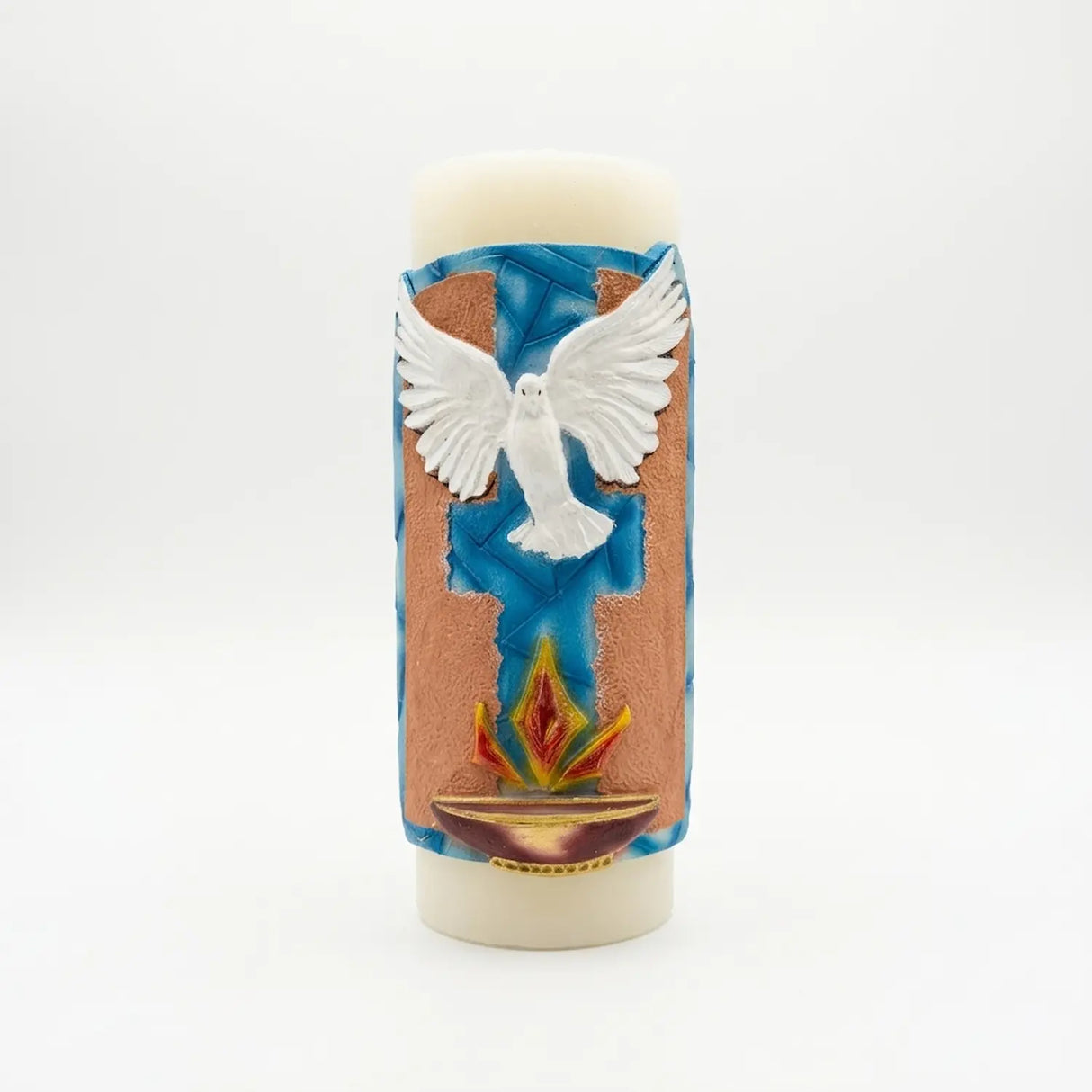 Cirio Pascual Eucarístico fuego 9 x 25 cm