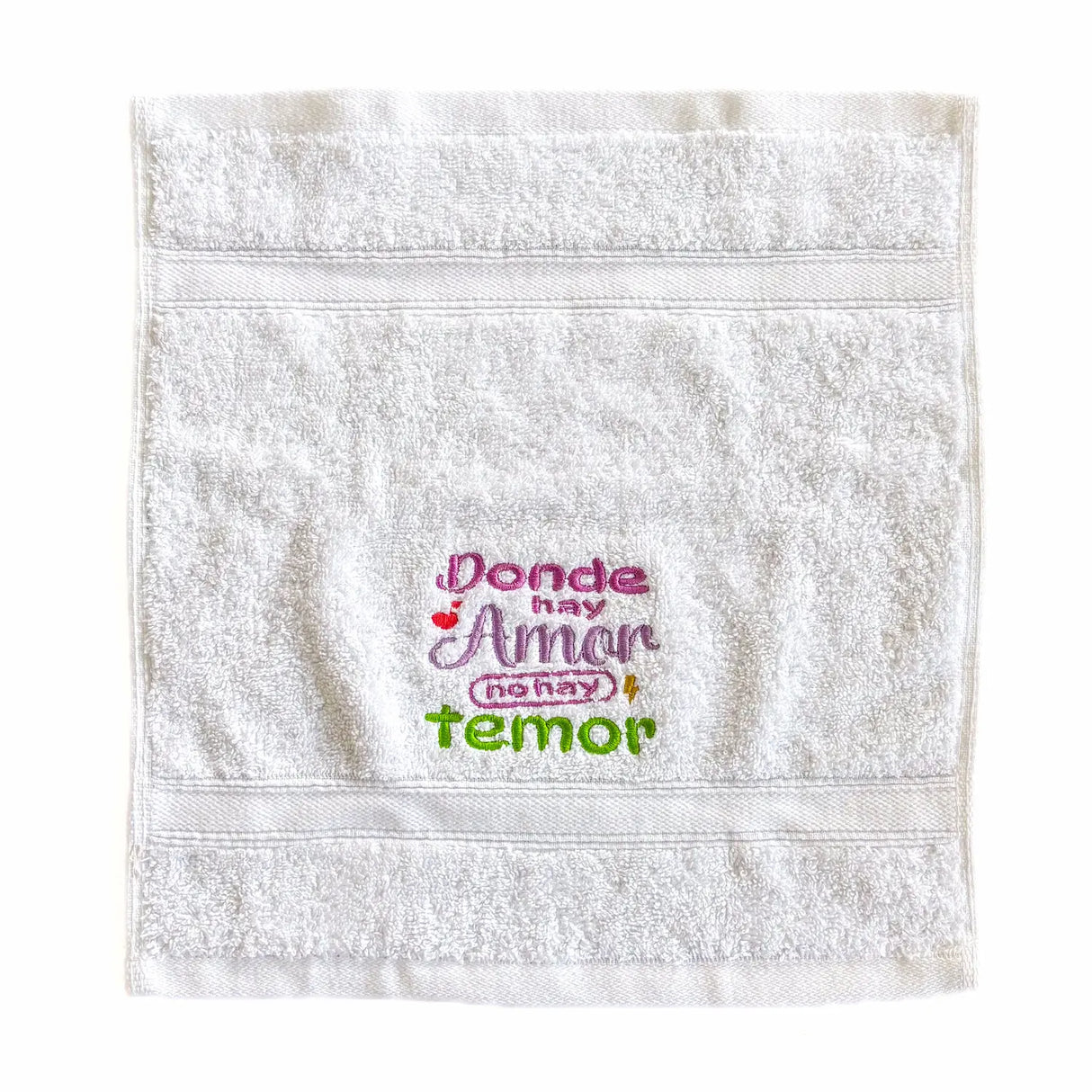 Toalla con mensaje en caja - Donde hay amor no hay temor