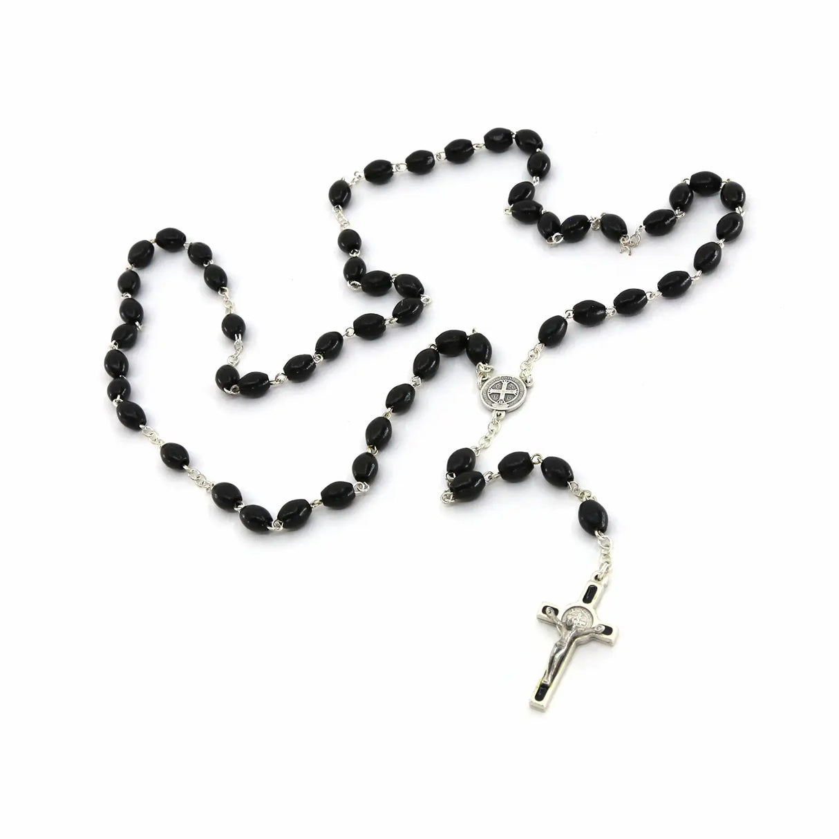Saint Benedict wooden rosary with box - 59 cm