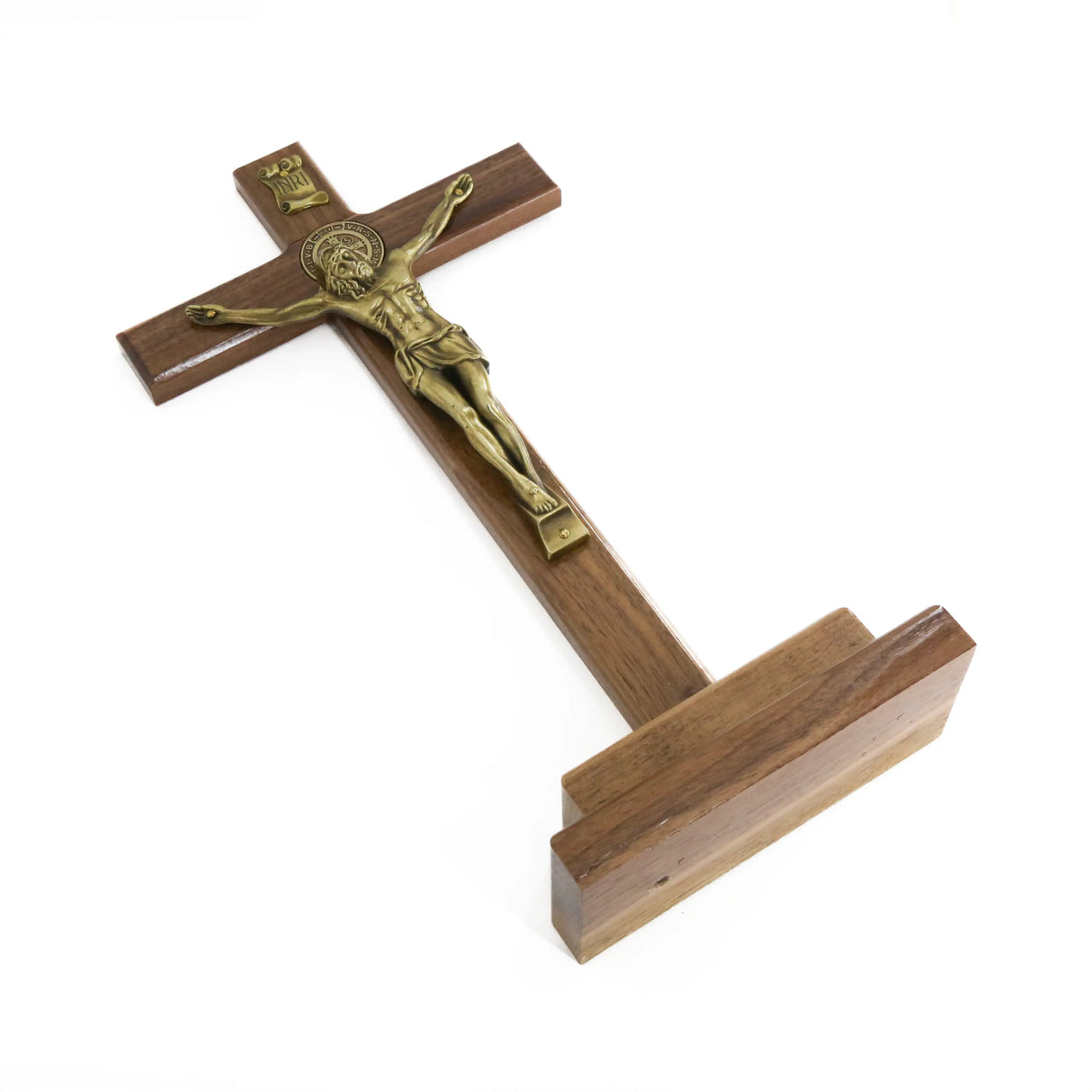 Cruz en Madera de olivo con base - 34 cm