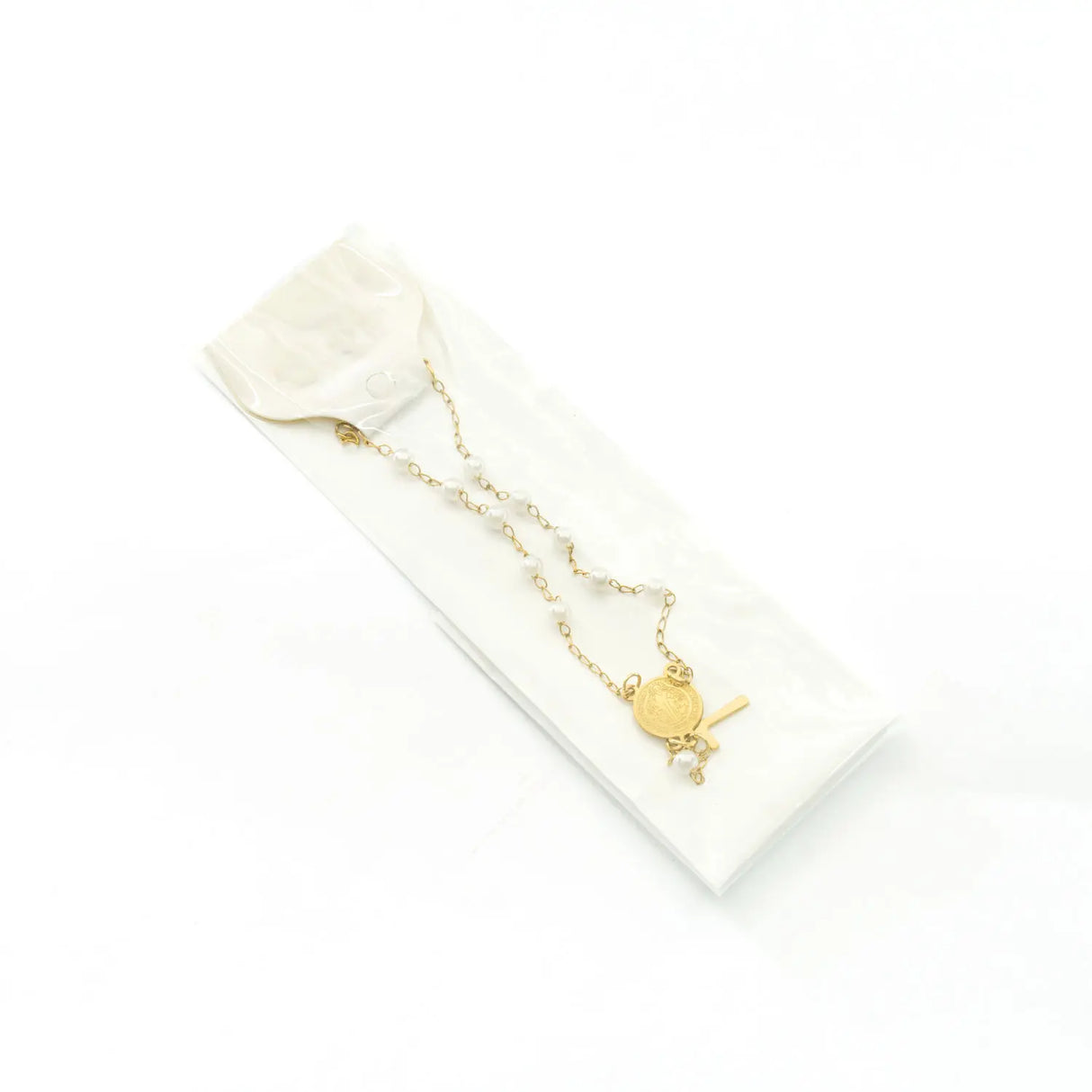 Denario en perla y acero